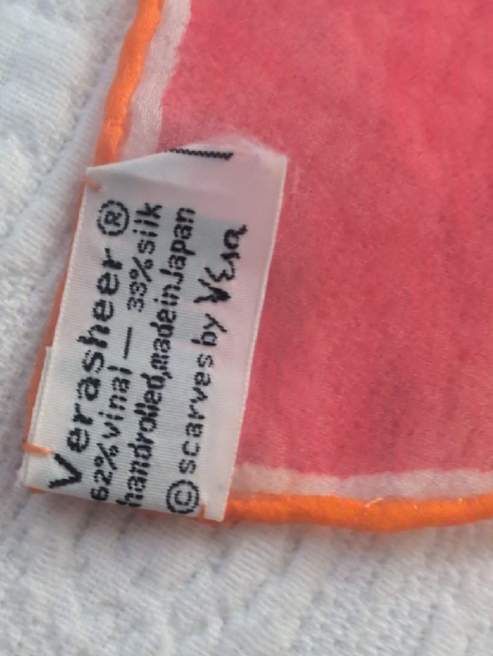 Vera Neumann Bright Abstract Orange Silk Scarf - Picture 3 of 7
